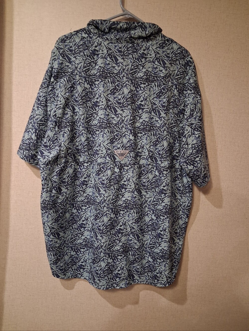Columbia Men’s Short Sleeve Printed Polo - Navy & Light Green XXL - Picture 4 of 4